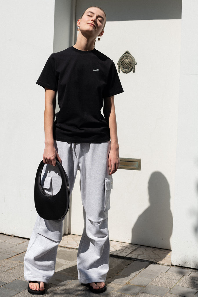 The Logo Boxy T-Shirt by Coperni is a signature relaxed Tee with a small slanted Coperni Logo on the front