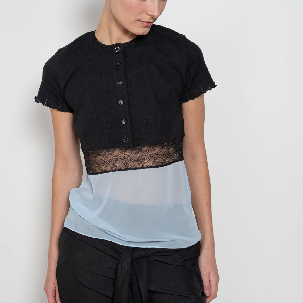 coperni multi layer pointelle top