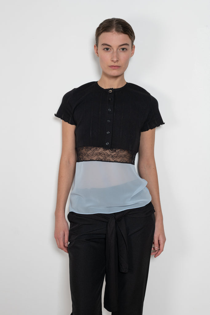 coperni multi layer pointelle top