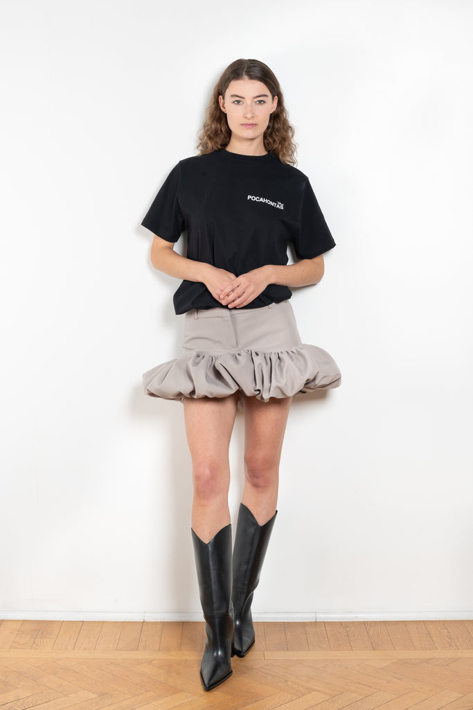 The Gathered Hem Skirt by Coperni is a designed to be worn on the hips with an exuberant bubble-like hem