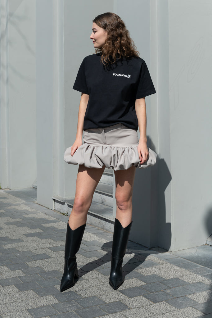 The Gathered Hem Skirt by Coperni is a designed to be worn on the hips with an exuberant bubble-like hem