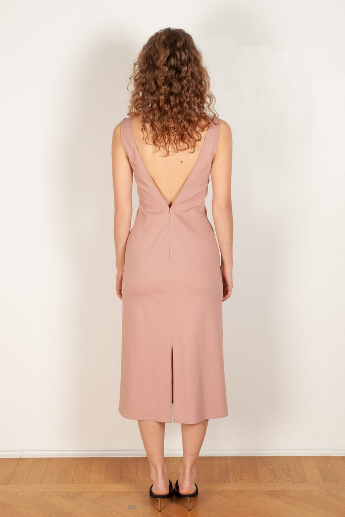 jersey dress pink gauchere open back