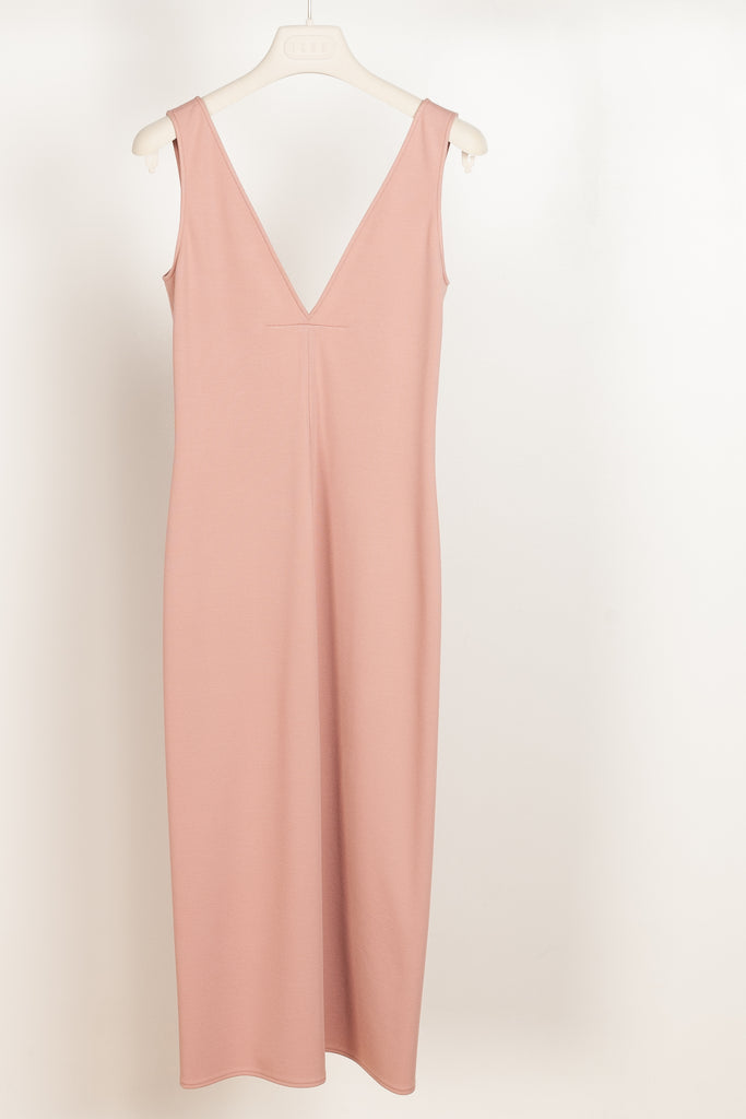 jersey dress pink gauchere open back