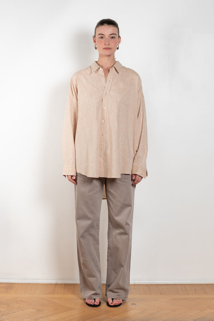 The Button Front Shirt by Denimist is a relaxed oversized shirt in a cotton and linen blend