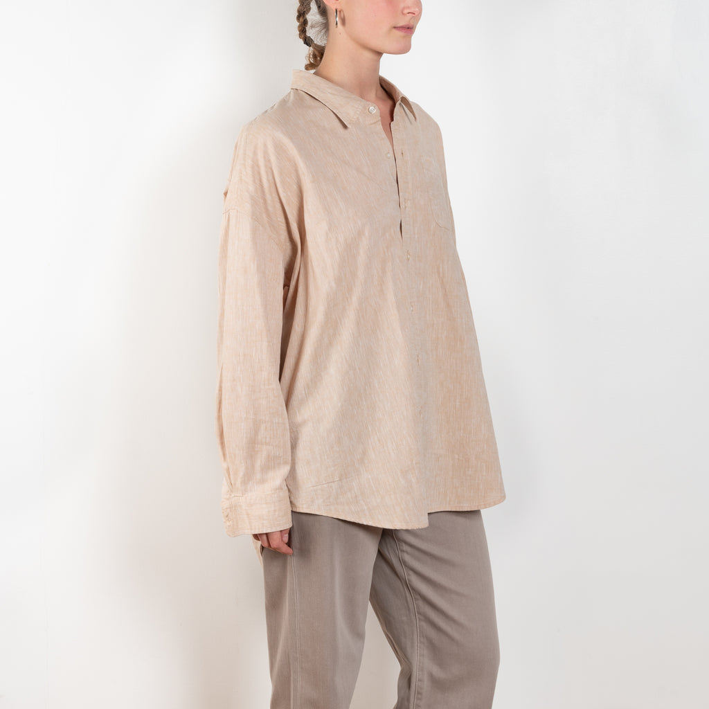 The Button Front Shirt by Denimist is a relaxed oversized shirt in a cotton and linen blend