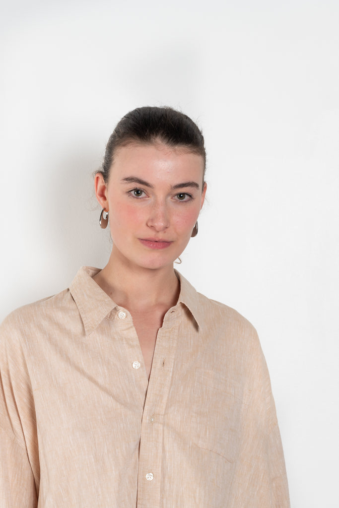 The Button Front Shirt by Denimist is a relaxed oversized shirt in a cotton and linen blend