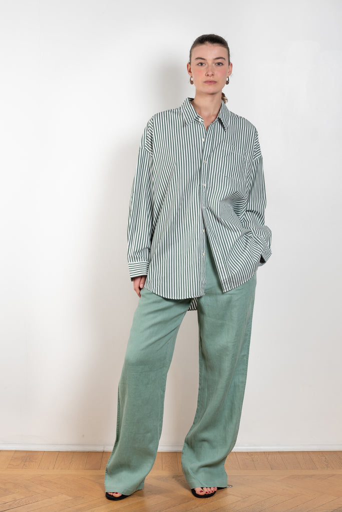 The Double Pleat Chino by Denimist is a relaxed trouser with a wide leg