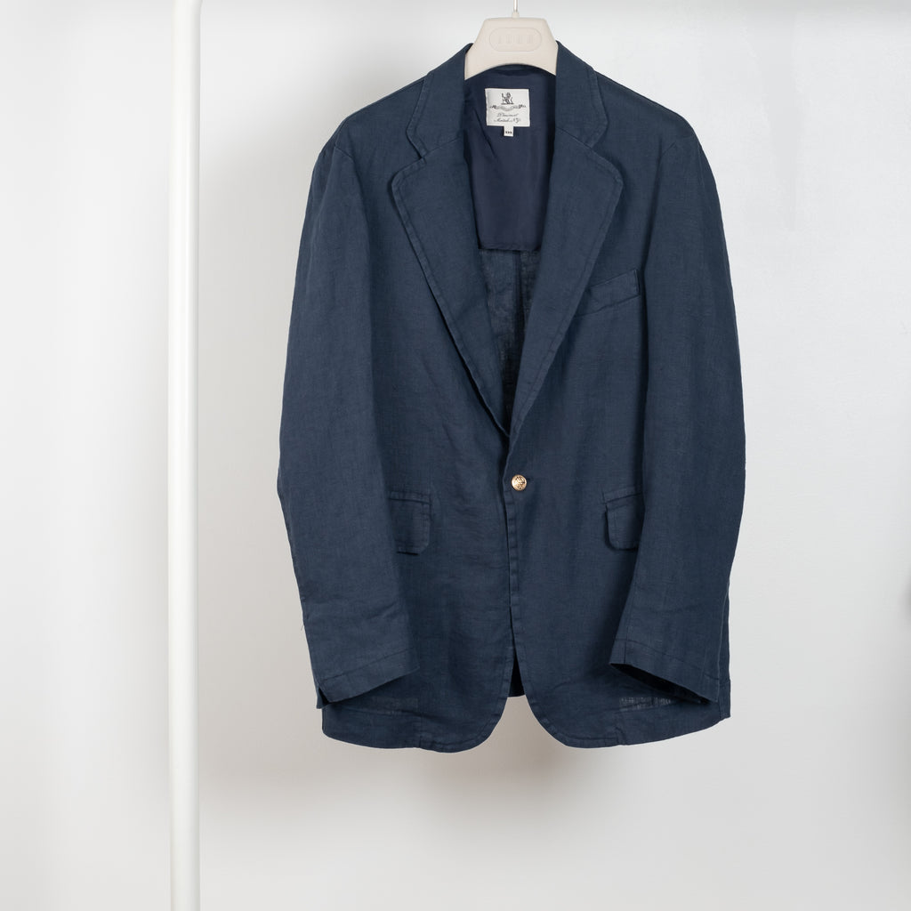 The Linen Blazer by Denimist is a relaxed oversized blazer jacket in a navy summer linen