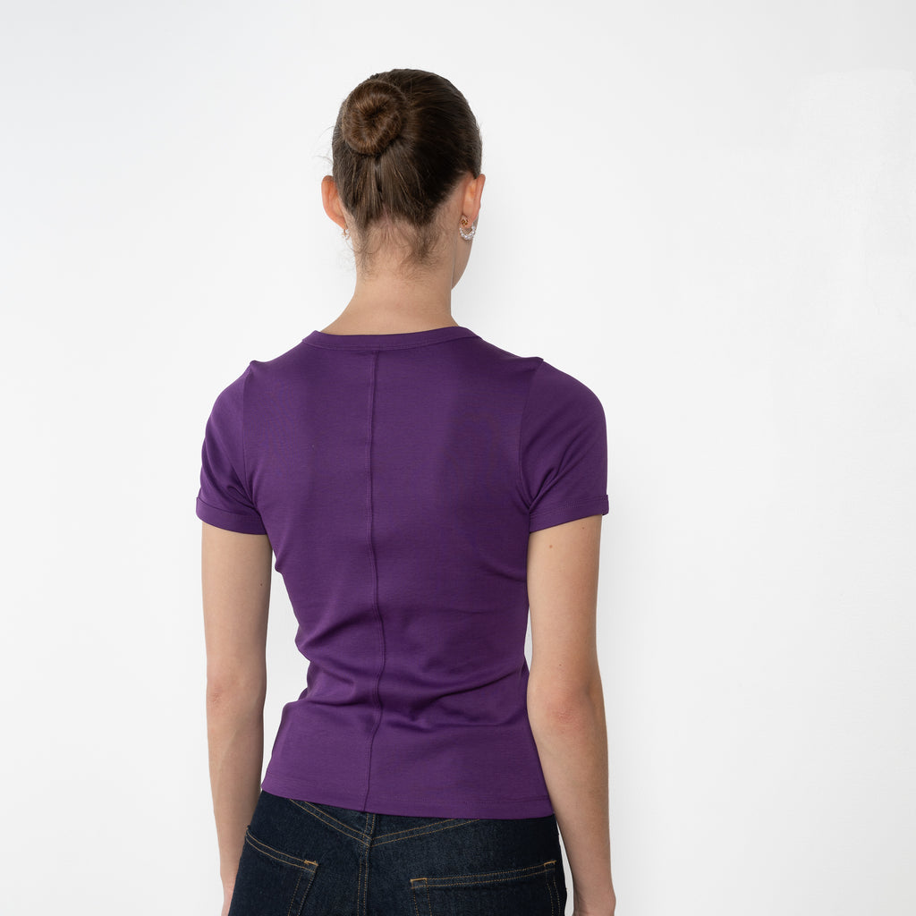 The Car Tee by Flore Flore is a fitted t-shirt with a short sleeve with soft binding for an elegant look
