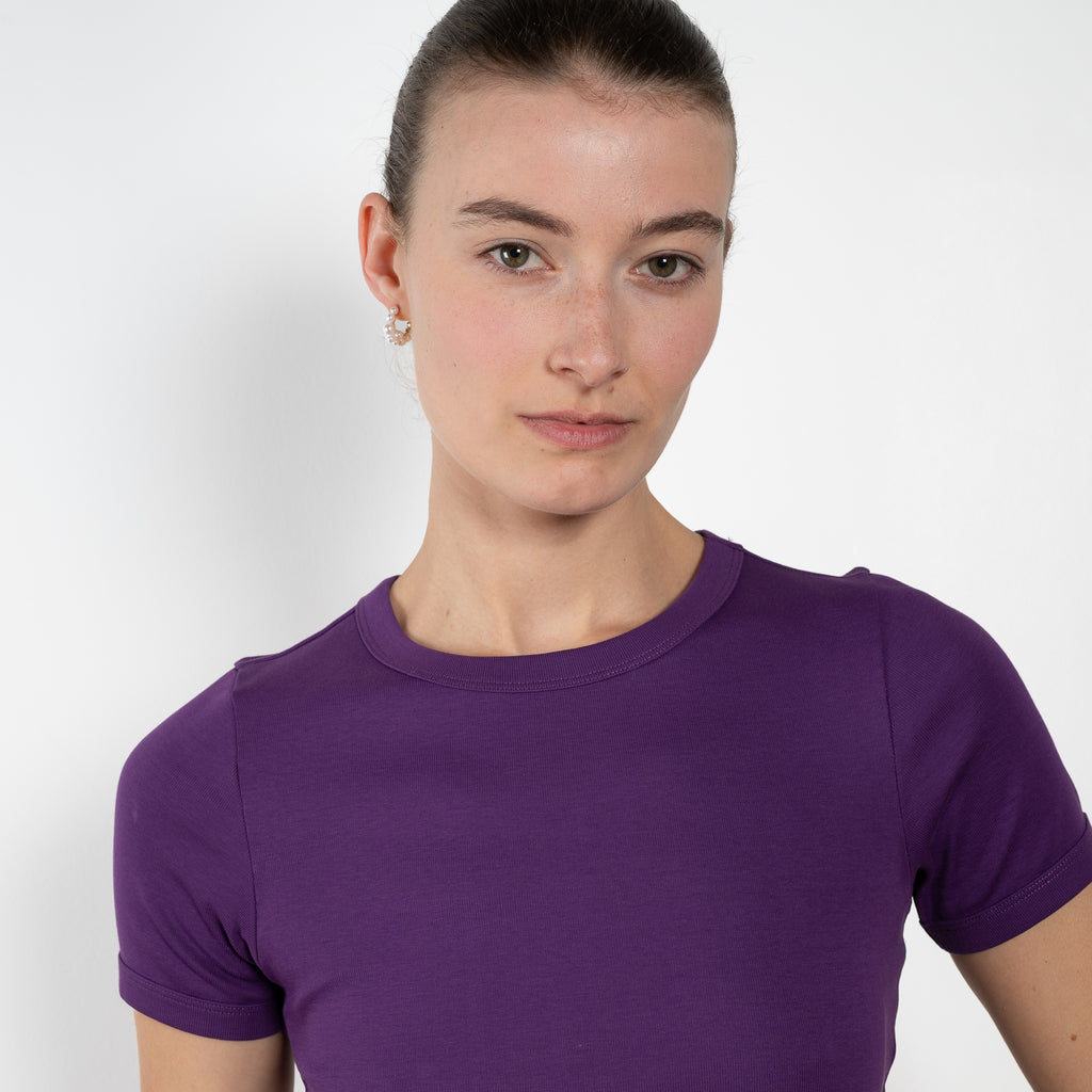 The Car Tee by Flore Flore is a fitted t-shirt with a short sleeve with soft binding for an elegant look