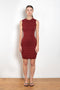 The Esme Dress by Flore Flore is a fitted crew neck tank dress with a double stitched cut-off seam on the back.