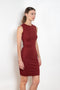 The Esme Dress by Flore Flore is a fitted crew neck tank dress with a double stitched cut-off seam on the back.