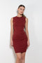 The Esme Dress by Flore Flore is a fitted crew neck tank dress with a double stitched cut-off seam on the back.