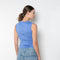 The Esme Tank by Flore Flore is a fitted crew neck tank top with a double stitched cut-off seam on the back.