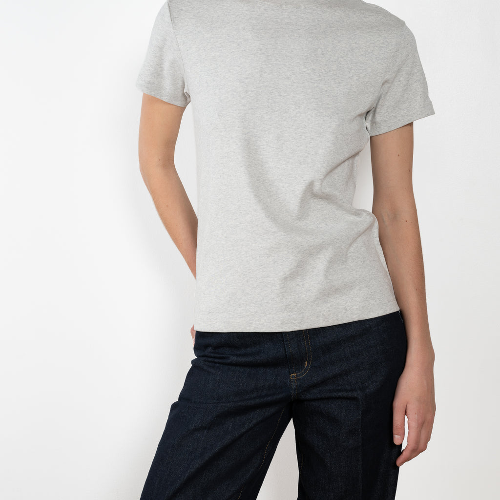 The Monica Tee by Flore Flore is a&nbsp;relaxed fit short-sleeved tee with a double stitched cut off seam on the back.