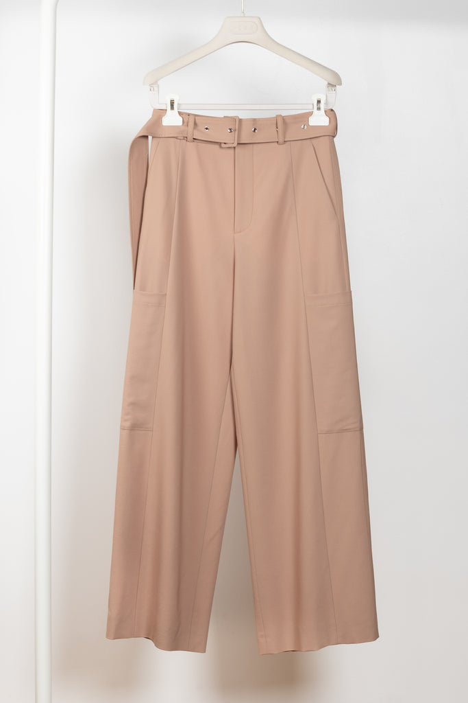 The Trouser M0351 by GAUCHERE is a mid waist suiting trouser with a wide leg and cargo detail