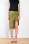 The Paita Midi Weave Skirt is a midi length wrap skirt with a zip closure in a linen blend