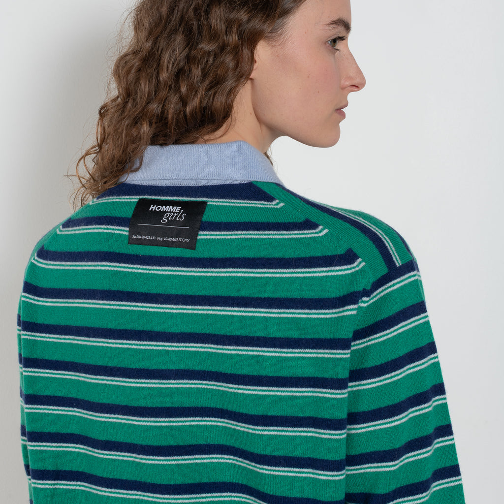 hommegirls knit stripe polo