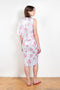 The Didi Slick Dress by Julie Kegels is a one sleeve Glossy dress in a tropical floral print with adjustable length