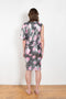 The Didi Slick Dress by Julie Kegels is Glossy dress with tropical flower print with adjustable length
