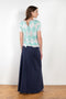 The Jamaica Polo Skirt by Julie Kegels is a maxi skirt in piqué cotton with contrasting waistband