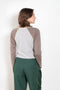 The Joan Bodysuit by Julie Kegels is a 2-tone raglan longsleeve bodysuit with sunbleached seams