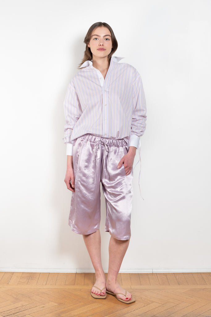 The Pifty 50-50 Shorts by Julie Kegels is a satin bermuda shorts with a drawstring closure