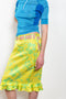 The Sonny Silk Skirt by Julie Kegels is a low waist silk skirt with a cut-out belt loop detail and a floral print