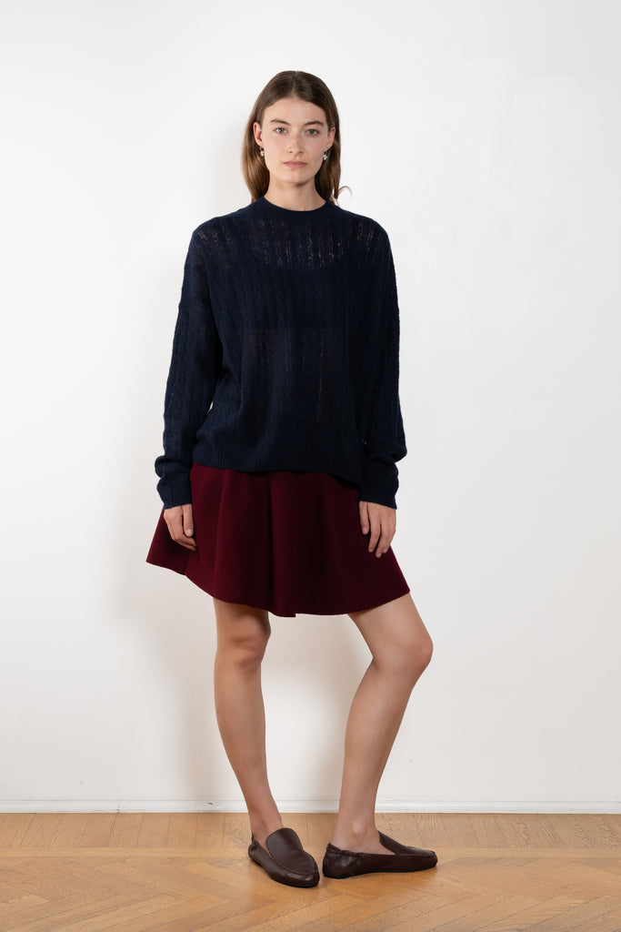 The Amabel Sweater by Lisa Yang is crafted in featherlight silk cashmere with a sheer, airy hand.