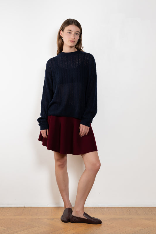 The Amabel Sweater by Lisa Yang is crafted in featherlight silk cashmere with a sheer, airy hand.
