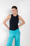 The Cameron Top by Lisa Yang is a buttoned top in a fine draped ribbed cashmere