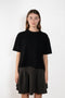 The Cila Tee by LISA YANG is a fine knit cashmere t-shirt with a classic round neck and rolled trim edges