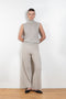 The Delia Trouser by Lisa Yang is a high waisted wide leg trouser in a signature paddington-rib cashmere