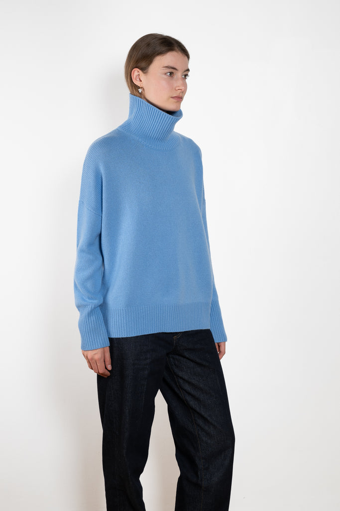 The Heidi Sweater by Lisa Yang&nbsp;is crafted in rich, heavy knit cashmere. The cocooning silhouette is made more inviting by an enveloping high neck, dropped shoulders, full-length sleeves