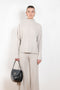 The Inga Sweater by Lisa Yang is a fine cashmere knit with a wide rib and high neck