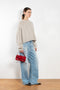 The Karine Sweater by Lisa Yang is a 5 gauge cashmere plain knit with a relaxed, cropped and boxy fit