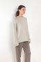 The Kristy Sweater by Lisa Yang is a 5 gauge cashmere relaxed knit with a longline silhouette and crewneck crafted in a heavy knit cashmere with a textured hand feel