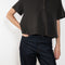 The Leith Top by Lisa Yang designed with a relaxed silhouette, it features a pointed collar, short sleeves, and subtly dropped shoulders