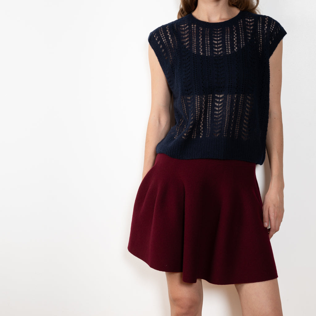 The Nian Vest by Lisa Yang is a lightweight knit crafted from a luxurious blend of cashmere and silk