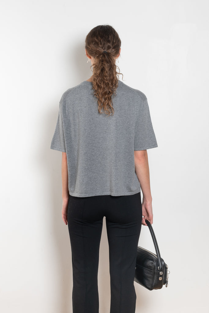 The Rubie Tee by Lisa Yang is a fine knit cashmere t-shirt with a classic round neck