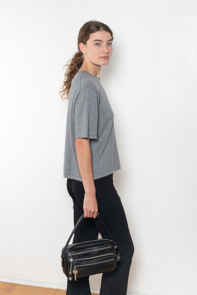 The Rubie Tee by Lisa Yang is a fine knit cashmere t-shirt with a classic round neck
