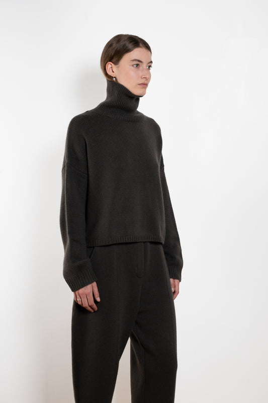 The Zerlina Sweater by Lisa Yang is a timeless cashmere turtleneck with a relaxed, effortless silhouette

