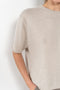 The Cila Tee by LISA YANG is a fine knit cashmere t-shirt with a classic round neck and rolled trim edges