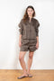 The Adonia Short by Loulou Studio is a silk linen organza short with an elastic waistband