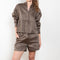 The Adonia Short by Loulou Studio is a silk linen organza short with an elastic waistband