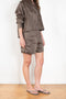 The Adonia Short by Loulou Studio is a silk linen organza short with an elastic waistband