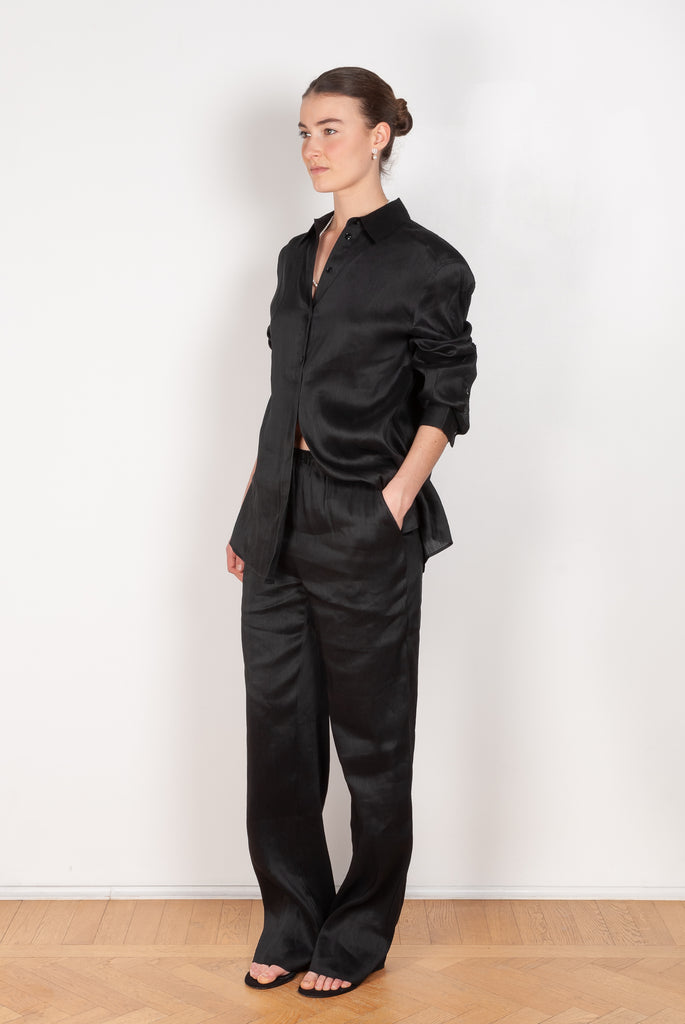 The Amata Pants by Loulou Studio are made of a linen, silk blend