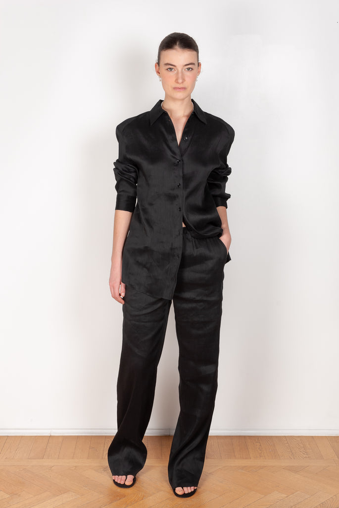 The Amata Pants by Loulou Studio are made of a linen, silk blend