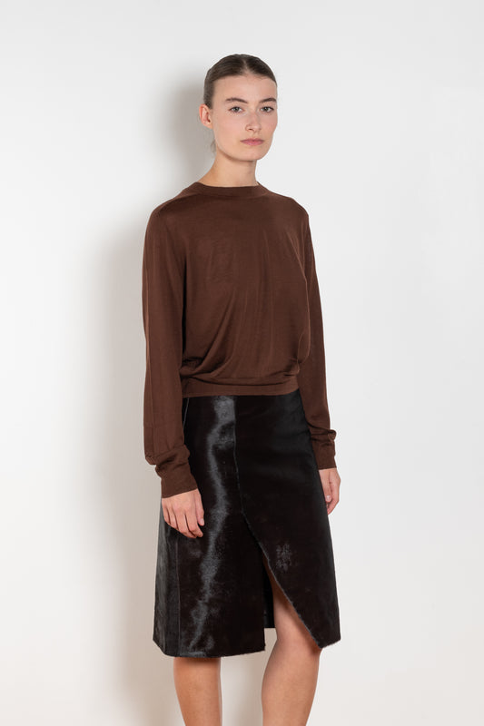 The Angus Sweater by Loulou Studio is fine cashmere knit with a round neck and effortless body, the perfect layering piece