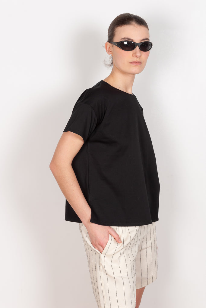 The Basiluzzo Tee by Loulou Studio is a loose boxy round neck t-shirt in a beautiful superior pima cotton